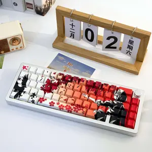 138 Key Little Girl Pbt Keycaps, Cherry Style Side-Printed Semi-Transparent, Dye Sublimation, Compatible with Mx Axes, Fits 61/64/68/87/96/104/108 Keyboards