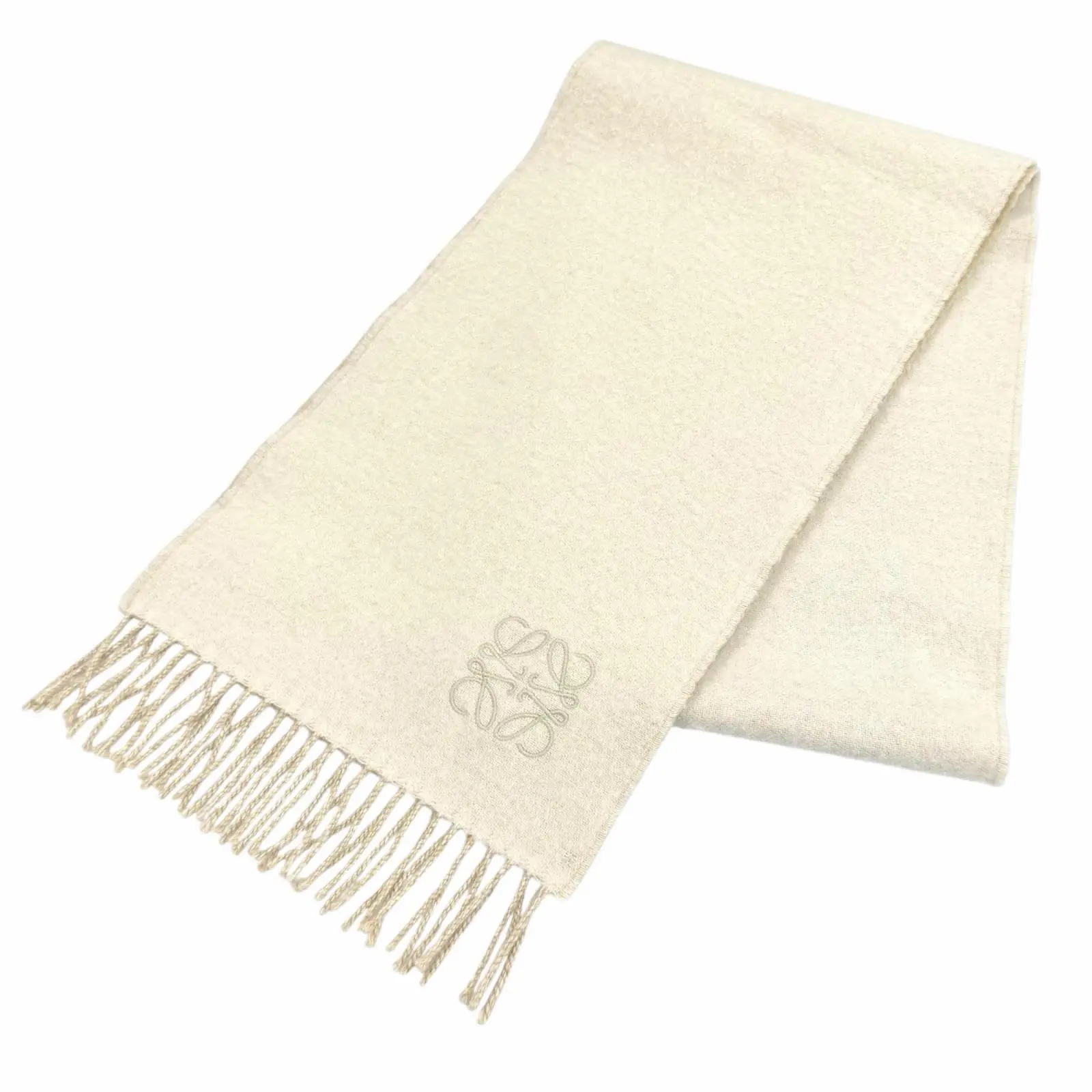 Pre-owned Loewe Wool Small Leather Goods Cashmere Scarf