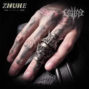 ZHUHE Armor Ring New Gothic Style For Women Men Jewelry Accessories Party Gifts
