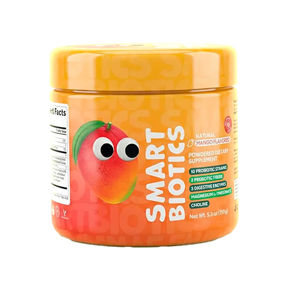SMARTBIOTICS - Mango Flavor | Probiotic Supplement with Prebiotics, Digestive Enzymes, Magnesium L-Threonate & Choline - Support Digestive Health, Cognitive Health, Nutrient Absorption & Emotional Wellness - Nutritional Dietary Supplement
