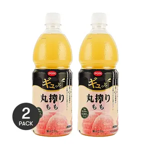 2 Pack POM Japanese Whole Fruit Juice Peach Nectar Drink - 800ml Large Capacity, 25% Fruit Juice Content, Great for Sharing
