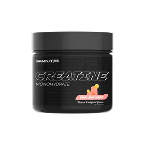 Samnites Creatine Monohydrate 5000mg Pink Lemonade Flavor Fitness Muscle Strength Recovery Supplement for High-Intensity Training Fitness Muscle Smooth