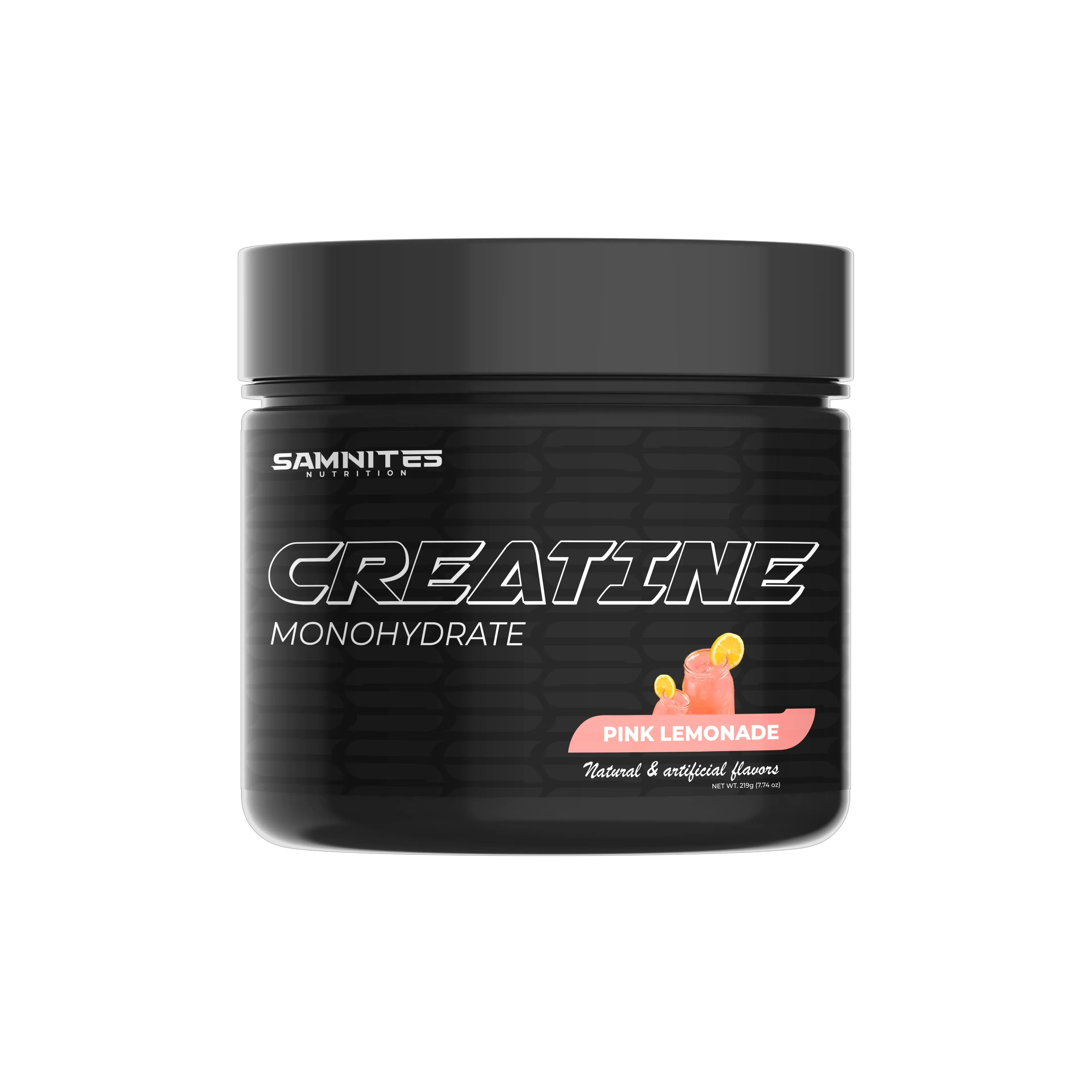 Samnites Creatine Monohydrate 5000mg Pink Lemonade Flavor Fitness Muscle Strength Recovery Supplement for High-Intensity Training Fitness Muscle Smooth