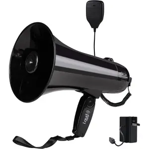 Portable 35W Power Megaphone Bullhorn Speaker with Siren/Alarm Modes 240S Recording USB Flash Drive Detachable Handheld Microphone Volume Control and Strap