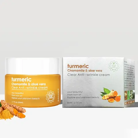Turmeric Face Cream Hydrating Brightening Moisturizer, Vitamin C Enriched Skincare for All Skin Types – Anti-Aging, Skin Repair, Radiant Glow 50g, Alcohol-Free