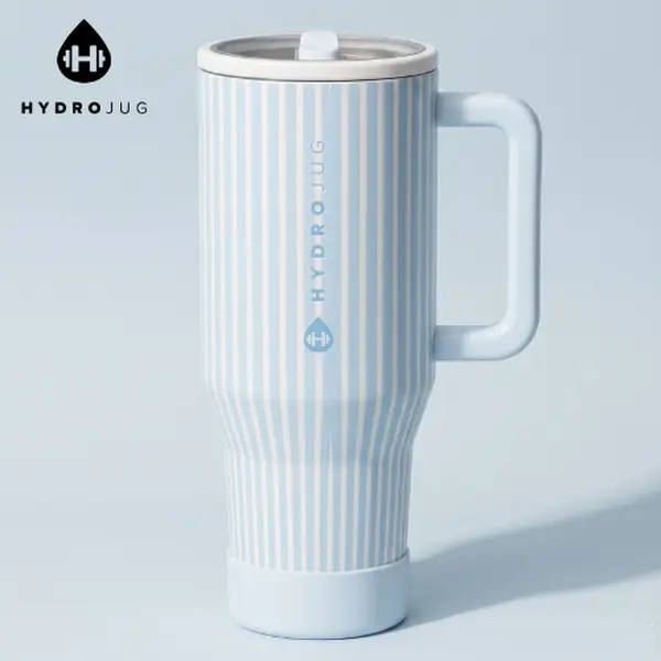 HydroJug Traveler 40oz Portable Stylish Leakproof VacuumInsulated Stainless Steel Water Bottle Handle & Flip StrawLid, Cup Holder-Fit Rubber Base, Reusable Flask for DailyUse