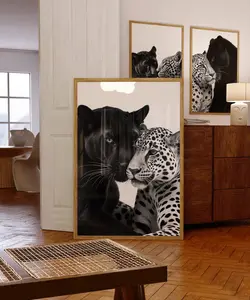 Leopard Roar Wall Art – Black & White Printable Poster | Bold Stylish Decor for Modern Homes