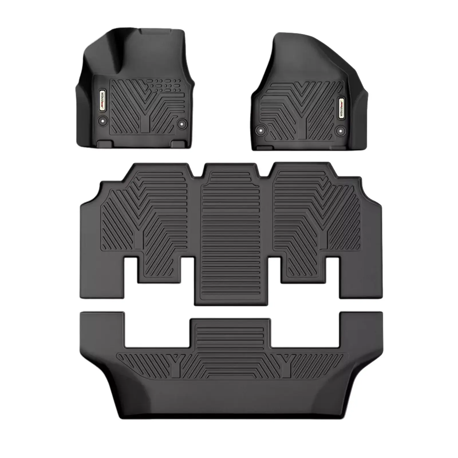 YINTATECH 3 Rows Floor Mats All Weather Floor Liners for 2017-2025 Chrysler Pacifica Bucket Seats TPE Mat Set