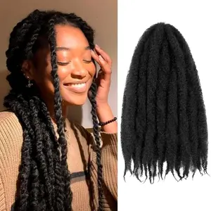Marley Twist Braiding Hair 8 Packs Marley Twist Hair Twist Hair 24 Inch Afro Kinky Curly Twist Crochet Hair Twist Soft and Natural Hair (1B, 24 inch)