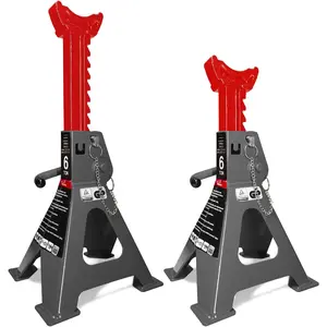 Jack Stands 6 Ton with Double Locking & Large Foot Base for Lifting SUVs MPVs Heavy Duty Steel 13000 lb Capacity 1 Pair