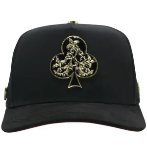 La Ferretti FT158 Poker Gold Hat - Black with Gold Details, Premium Materials, Unique Design, Ideal for Luxury Enthusiasts