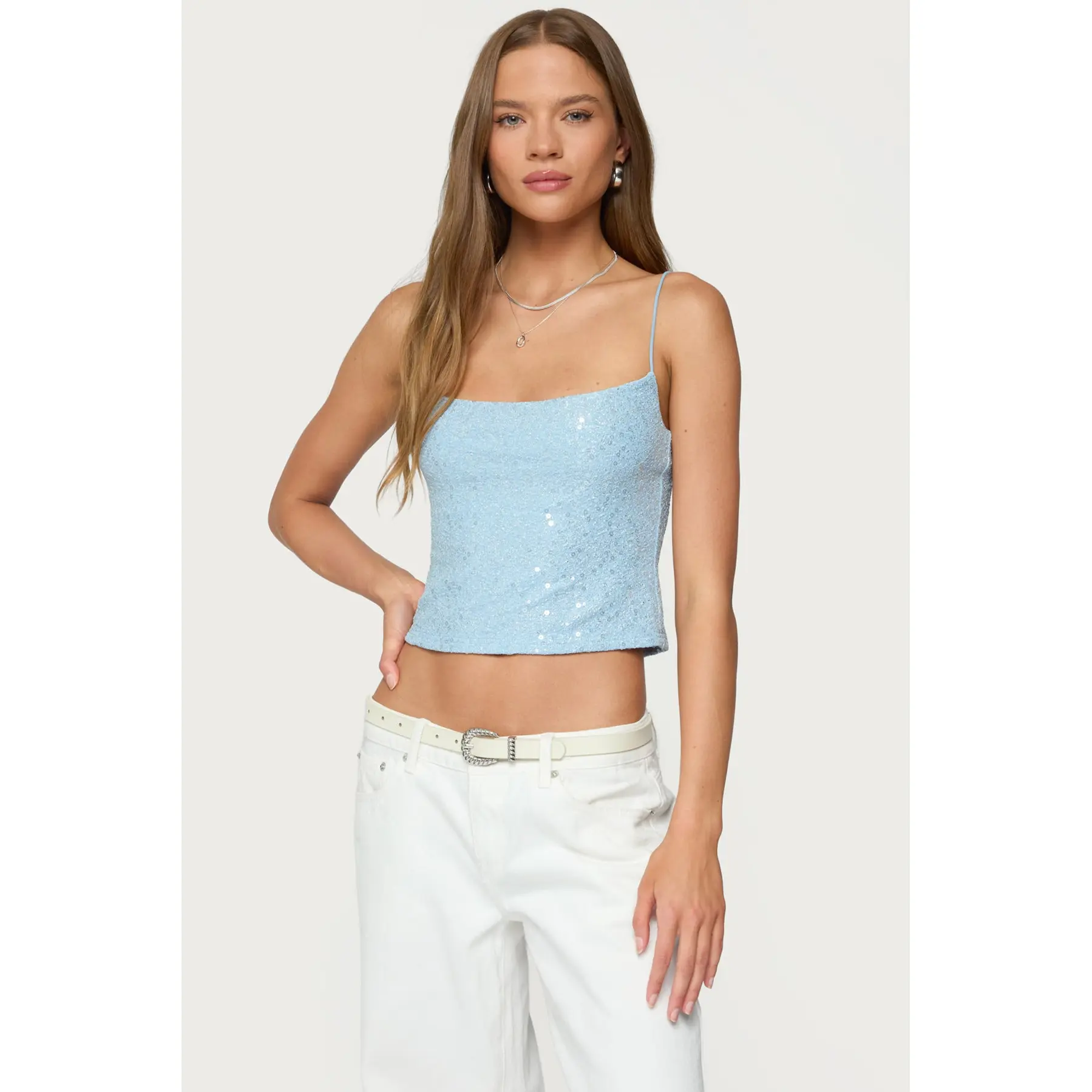 Metallic & Sequin Textured Tank Top Metallic & Sequin Textured Tank Top