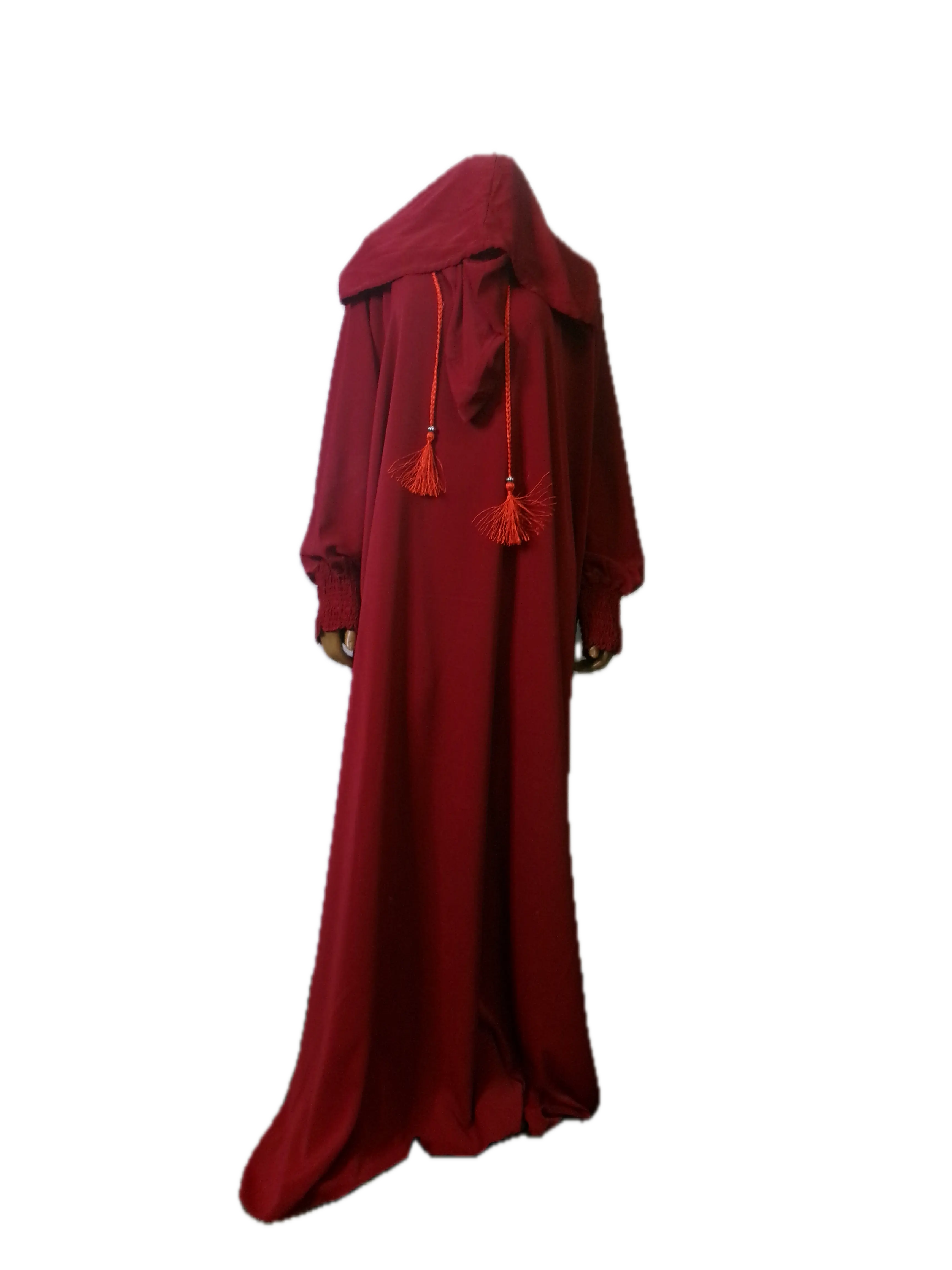 Muslim Prayer Dress Abaya Solid One Piece Hoodie