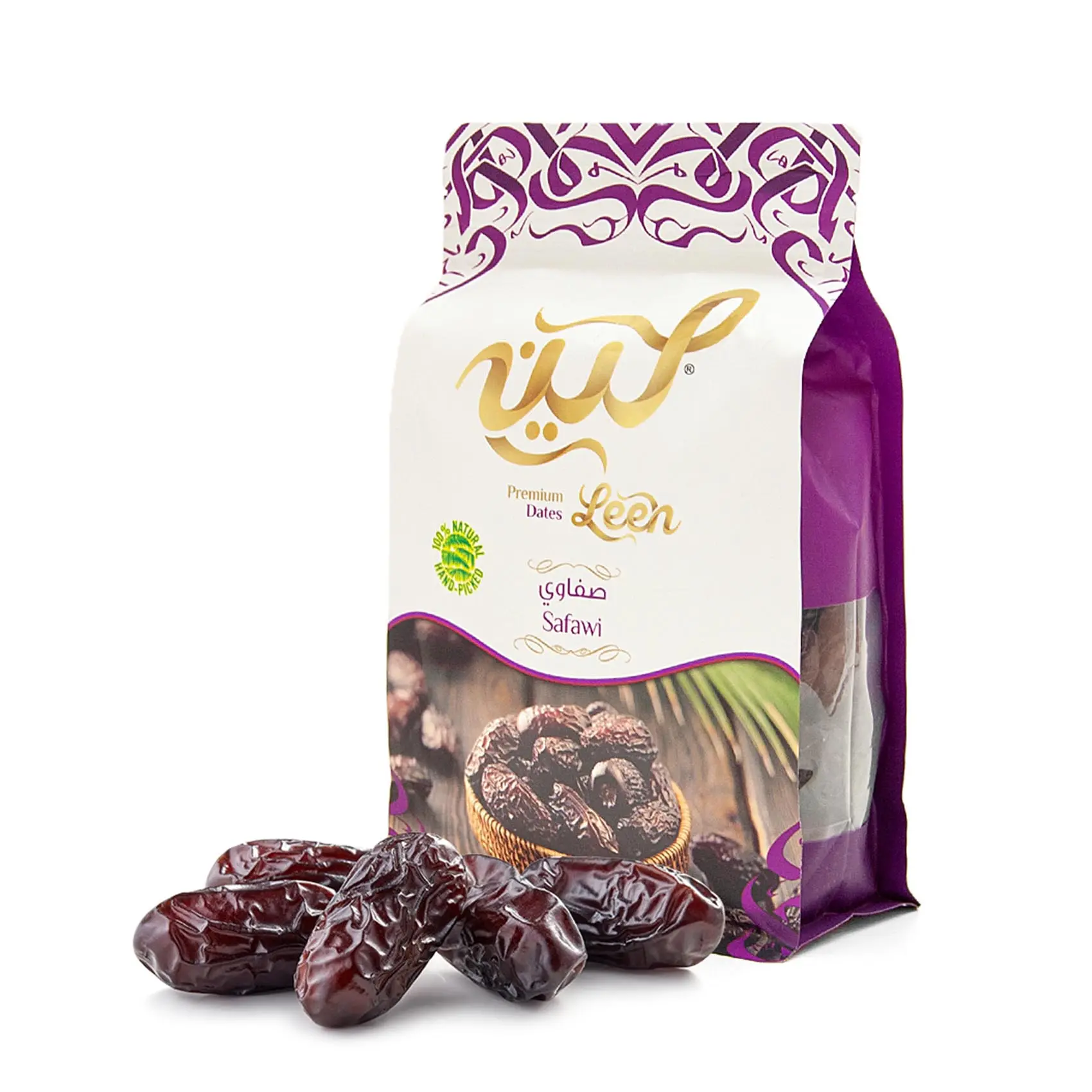 Leen Safawi Halal Dried Dates, Natural Sweet Dried Fruits Snack, Party Snacks for Youth, Resealable Zipper Pouch