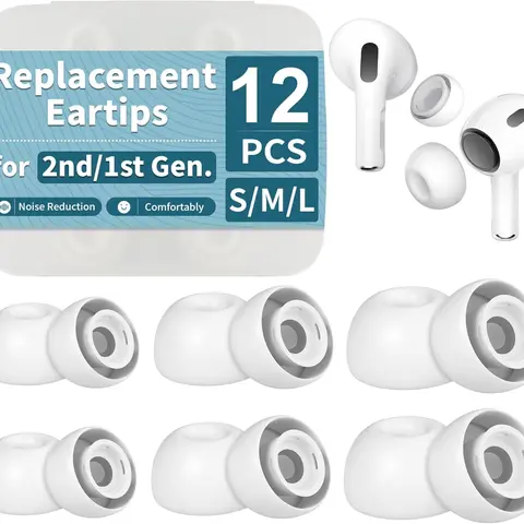 6 Pairs Replacement Ear Tips for AirPods Pro and AirPods Pro 2nd Generation with Noise Reduction Hole, Silicone Earbuds Tips