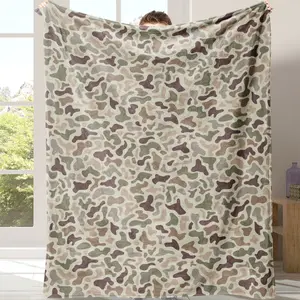 1pc Camouflage Flannel Cozy Blanket, Soft Warm Plush Throw for Sofa Bed Couch, Comfortable Lightweight Travel Camping Home Use