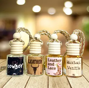 YeeHaw Bundle Scented 4-Pack Hanging Home Diffusers - Cowboy, Leather, Leather and Lace, Mexican Vanilla - Long Lasting Fragrance Oil Reed Diffusers for Cars & Small Spaces - Great Gifts