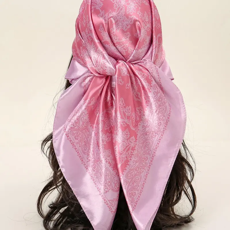 Women's Elegant Floral Print Satin Scarf, New Style Fashionable Soft Comfortable Shawl for Daily Wear, Casual Versatile Headscarf for Women, Decorative Scarf for Hair, Elegant Printed Scarf