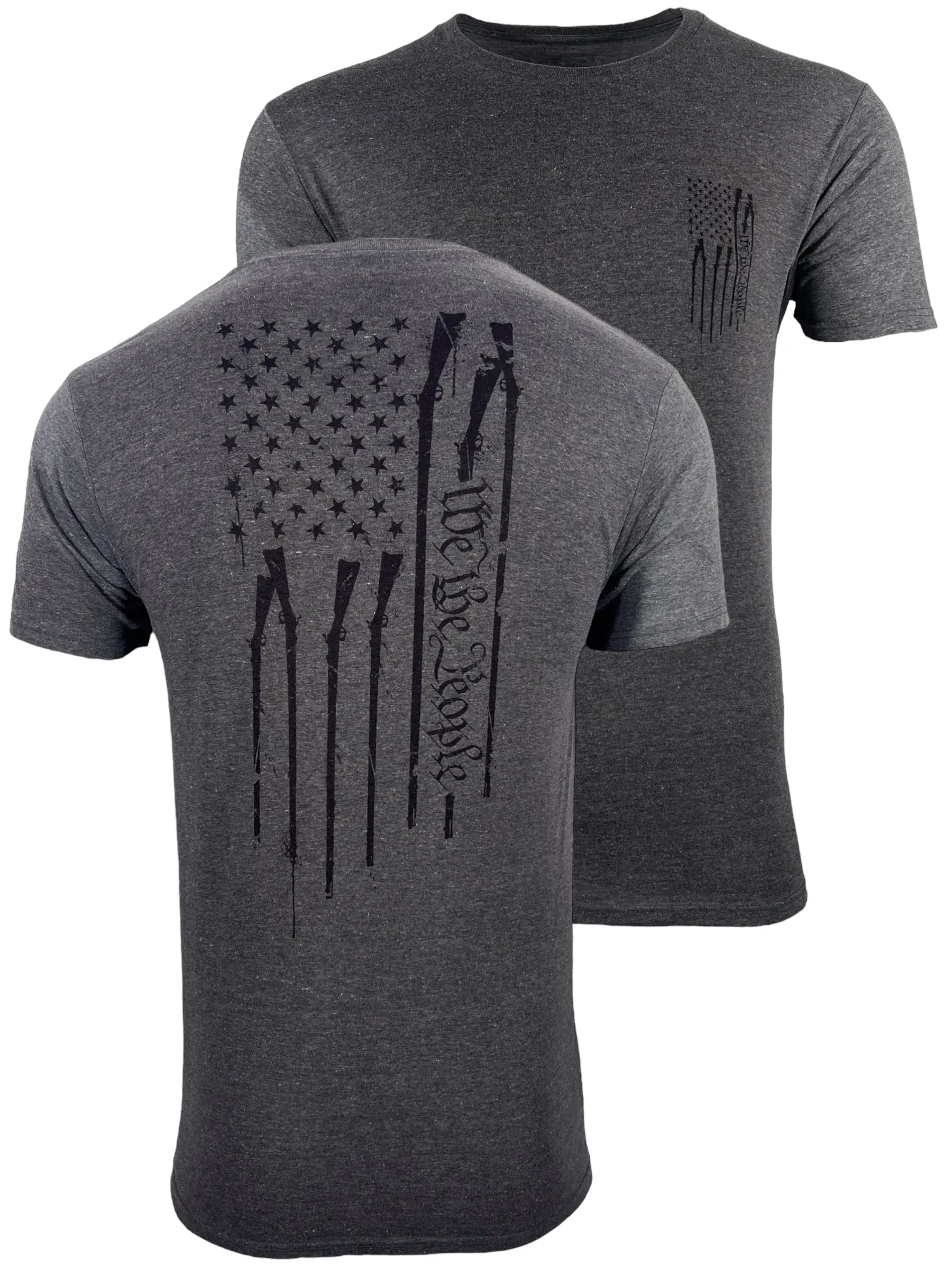 Howitzer Men's Original Musket People Graphic T-Shirt - Casual Short-Sleeve Patriotic Military-Style Cotton-Polyester Blend Top, Mens Tshirt, Shortsleeve, Graphite Heather, Firefighters