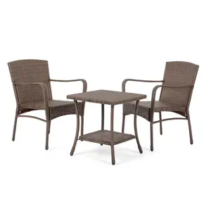 CTE Trading CTE1616SET3 3-Piece Outdoor Patio Starter Set, All-Weather Resin, Tough Construction, All-Weather Resin Outdoor Furniture Sets, Tough Outdoor Furniture Sets