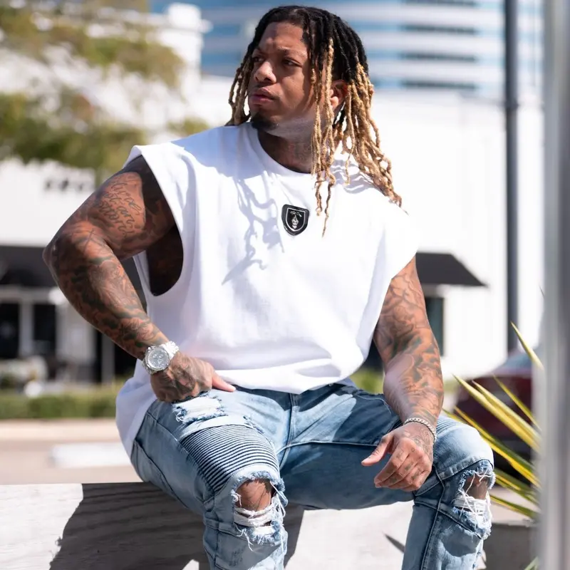Oversized Cutoff Shirt Menswear Top Man Streetwear