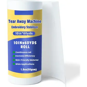 Embroidery Stabilizer 10"x60 yds 1.8 oz Medium Weight, Machine Stabilizer for Embroidery Roll, Ideal for  & Commercial Embroidery & Hand Sewing Crafts
