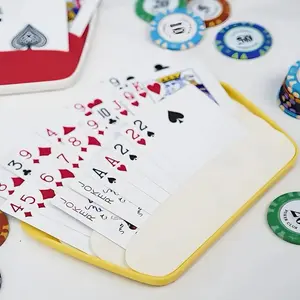 Three-Layer Foldable Poker Card Storage Box, Durable PVC Material, Compact Design, Ideal for Various Card Games, Easy to Use