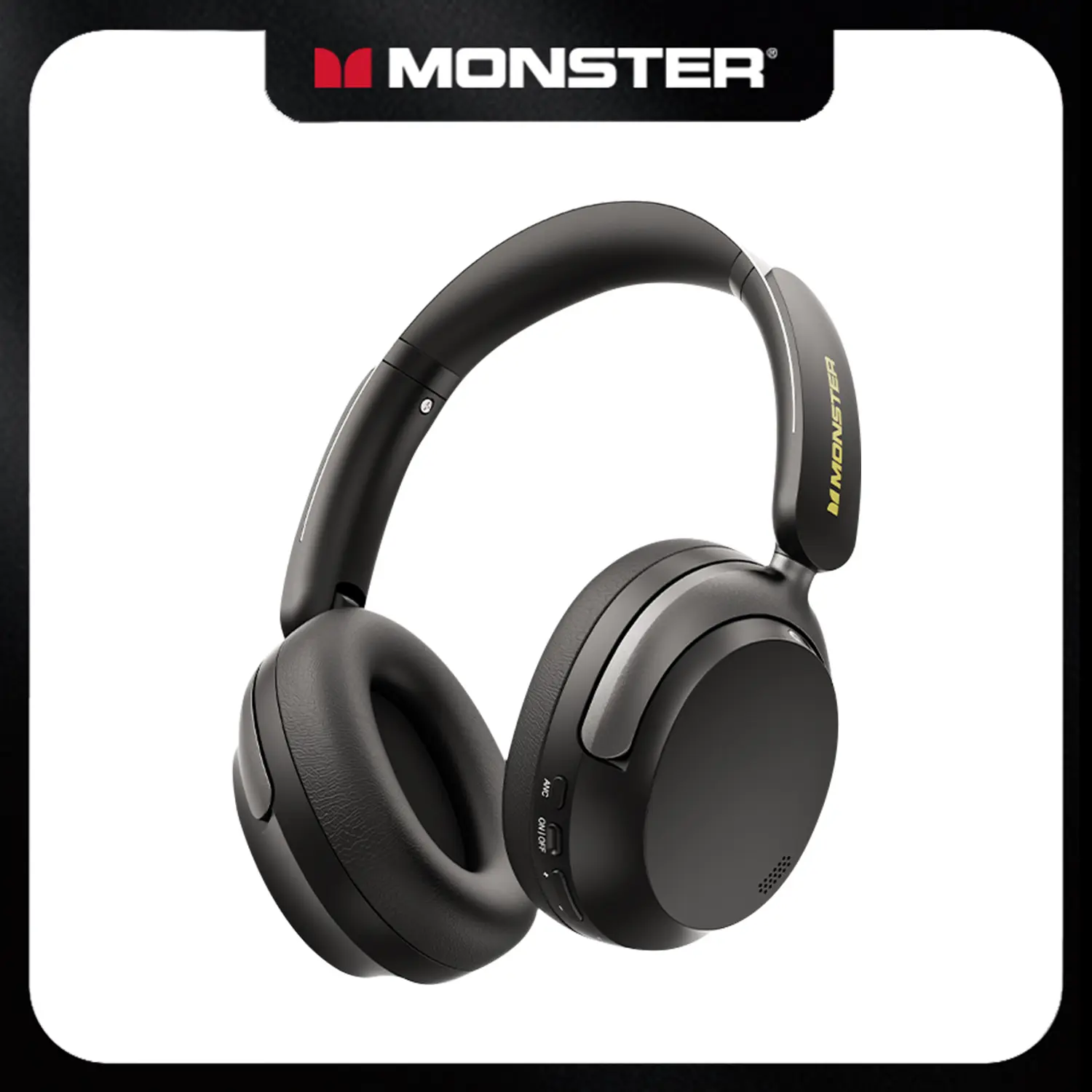 Monster Persona 3rd ANC Wireless Over-Ear Headphones - Adjustable Electronic Audio Headset, Bluetooth 6.0, 165H Battery Life, Foldable, Dual Device Connection, 40mm Drivers, 5-Mic ENC, for Travel & Work - TikTokShopBackToSchool Deals