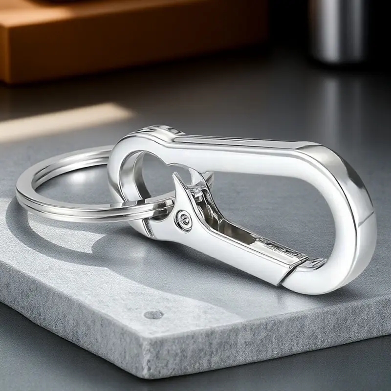 Titanium Carabiner Heavy Duty Keychain with Spring Lock, Durable & Lightweight Key Organizer for Outdoor, EDC, Anti-Theft Gear. Secure Hook for Hiking, Camping, and Daily Commute.