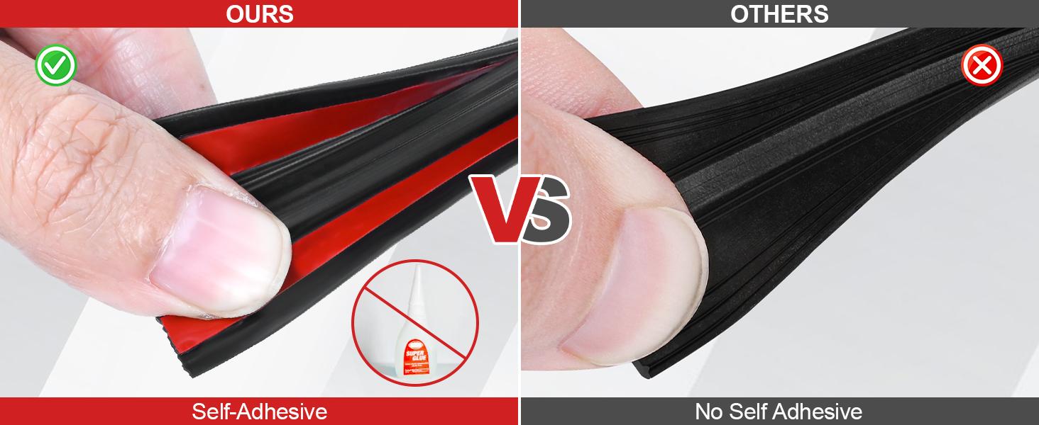 Rubber Edge Trim U Channel  /" Self Adhesive Sheet Metal Edge Guard Protector, EPDM Seal Strip for Car Doors, Steel Plates, Glass, Hatches, Table Corners, Fit /"(.mm), Ft, Black