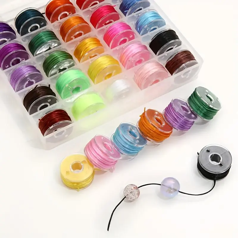 25 sets of elastic bead strings, durable products, suitable for bracelets and necklaces, equipped with a transparent storage box, the beads used - an ideal choice for handicrafts, Beaded Edge, Diy Beading
