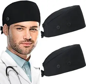 2PCS Adjustable Working Caps with Button & Sweatband, Tie Back Toggle Design Unisex Working Hats, One Size Breathable Comfortable Headwear for Women Men, Casual Daily Outdoor Summervibes Essential Accessories