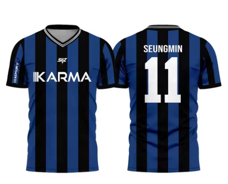 KPOP Stay KARMA Album Fans Support Shirts, World Tour Seungmin HYUNJIN Y2K Streetwear Loose T-Shirt Unisex Customizable Sports Jersey