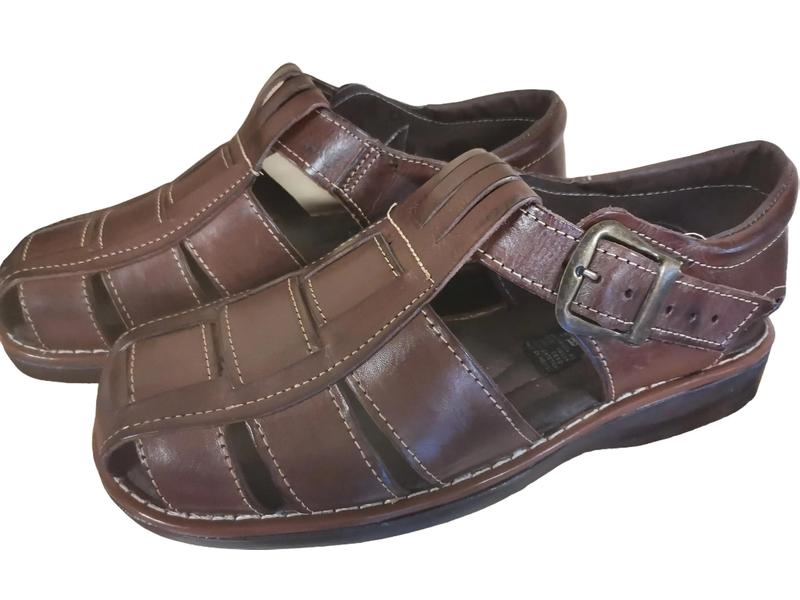 Mexican Leather Shoes men. Handmade sandals For Men. Formal Huarache for Party. Traditional Mexican Shoe. Comfortable sole, brown color