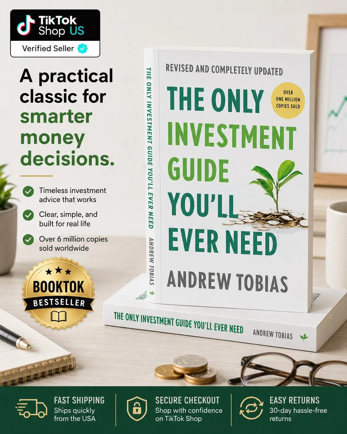The Only Investment Guide You’ll Ever Need by Andrew Tobias – Revised Personal Finance Book, Saving, Budgeting, Investing and Retirement Paperback