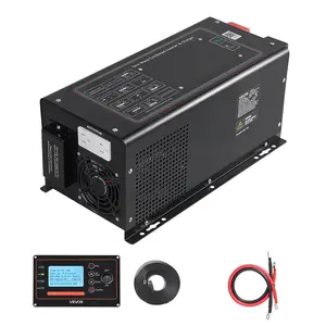 fathersdaygift VEVOR Pure Sine Wave Inverter Charger, 1200W, DC 12V to AC 120V Power Inverter with LCD Display, Remote Control, Low Frequency, for RV Camper Home, Compatible with 12V LiFePO4 Lithium Batteries