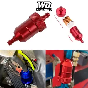 WD NICE MOTO 6mm Aluminum Alloy Fuel Filter, Universal Fit for Motorcycle Atv Quad, Available in Multiple Colors, Durable Cnc Material