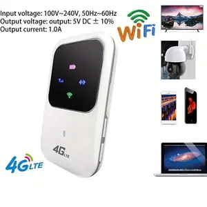 4G LTE Mobile Hotspot 2400mAh All-Day Battery 150Mbps Pocket-Sized WiFi for Travel Remote Work Carrier-Unlocked Modem Instant Setup Portable Router for Car Camping Outdoor