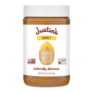 Justin's Classic Peanut Butter Creamy Spread No Stir Gluten-Free 16 Ounce Jar 1 Pack Vegan Non-GMO Project Verified Kosher
