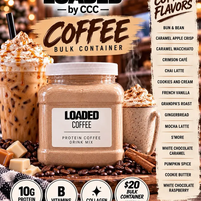 Bulk Loaded Coffee – Viral | Bulk Container | 16oz Coffee Drink Mix | 10g Protein & 180mg Caffeine | Hot or Cold