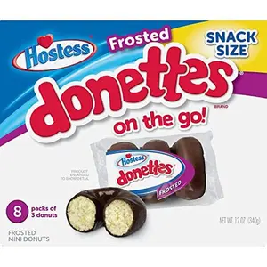 Hostess Frosted Donettes Milk-Cocoa Snack Cake Dessert, 12oz Box