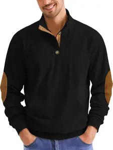 Men's corduroy hoodie with elbow patches, comfortable and soft corduroy fabric, very suitable for casual, retro style dress, autumn and spring daily wear top.