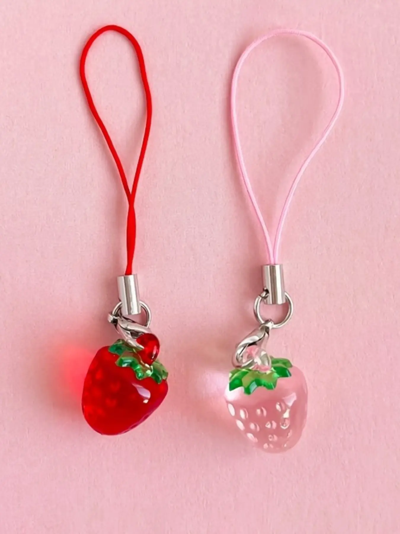 Cute Strawberry Phone Charms, Handmade Assembly, Cute Style, All Season Accessory, Enhances Daily Use, for Phones, Bags, Keys, Cell Phone Charms, Phone Accessories