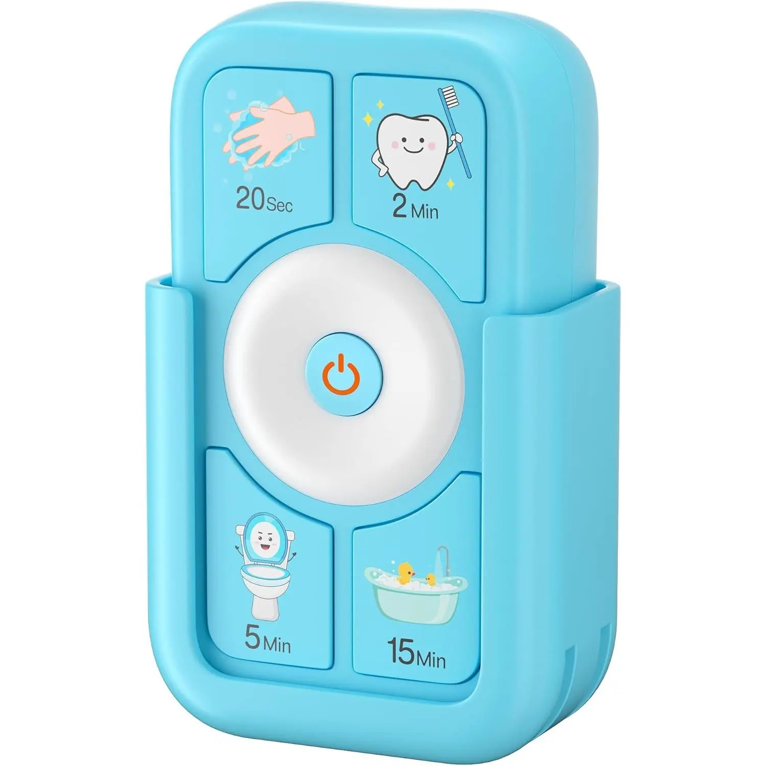 P-SO069 Plastic Colorful Kids Digital Timer with Colorful Icons - Easy-to-Press Buttons, Young Children Handwashing Encouragement, Bath Time Management, Versatile Mounting Options Home Use Tool (Blue)
