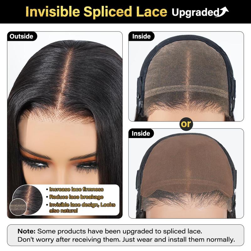 [Free Upgraded] OQ HAIR Wear And Go Glueless Wigs Pre Cut 7x5 HD Straight Lace Human Hair Wigs Pre Bleached Tiny Knots Beginner Friendly #TikTokShopBlackFriday