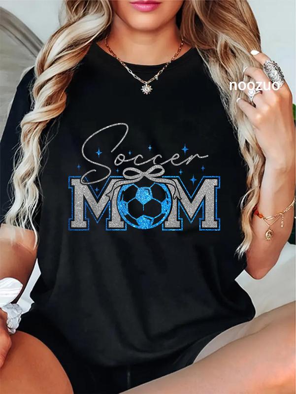 100% Cotton Soccer Mom Game Day Soccer Mama Go Cheer Sports Mother's Day T-Shirt