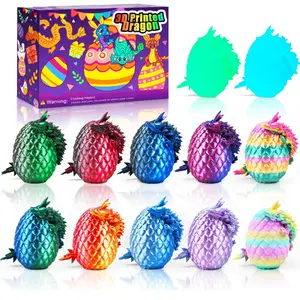 6 Pack 3D Printed Dragon Eggs with Dragon Toys Inside – Prefilled Easter Eggs for Kids, Boys, Girls & Teens – Easter Basket Stuffers, Party Favors, Birthday & Easter Gifts