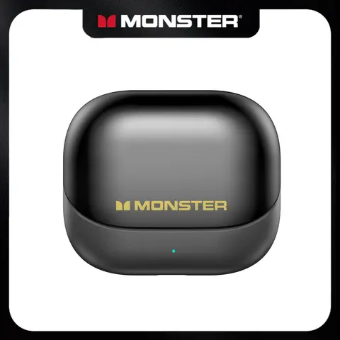 Monster Open Ear Bluetooth Earbuds - Clip-On Bluetooth 6.0 Audio Headset, 3.7g Ultra-Lightweight, ENC Noise Reduction, 165H Playtime with Fast Chargeable, Adjustable EQ App, Find My Feature, Sweatproof for Gym & Commuting - TikTokShopBackToSchool