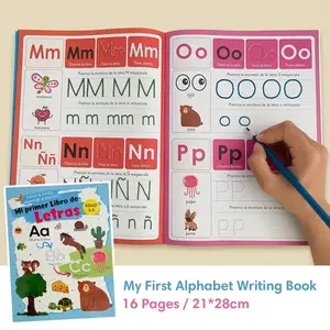 A4 Spanish Letter Writing Practice Book, Early Education Learning Notebook for Toddlers, Control Pen Skills Development