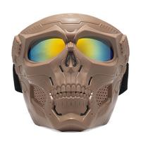 Khaki mask & red lenses